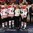 KAMLOOPS, BC - APRIL 4: IIHF Council Member and Tournament Chairman Zsuzsanna Kolbenheyer presents the second place trophy to Canada's Meghan Agosta #2, Meaghan Mikkelson #12 and Marie-Philip Poulin #29 following a 1-0 overtime loss to the U.S. in the gold medal game at the 2016 IIHF Ice Hockey Women's World Championship. (Photo by Andre Ringuette/HHOF-IIHF Images)

